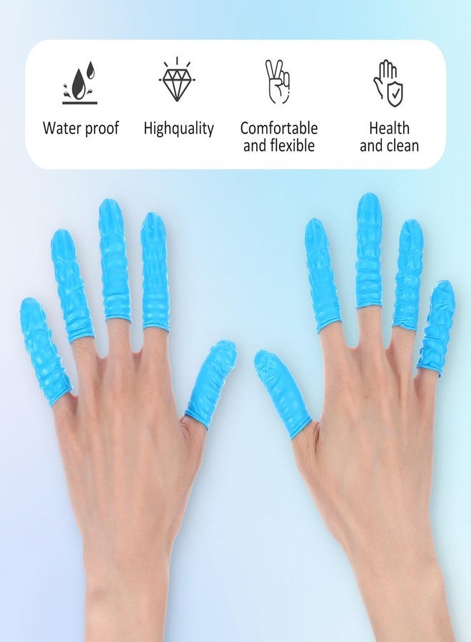 Kifmurase 400 PCS Large Disposable Nitrile Finger Cots, Non-allergenic No Powder Finger Protectors, Finger Covers for Beauty, Manicure, Massage, Electronic Repair (Blue) - Image 3